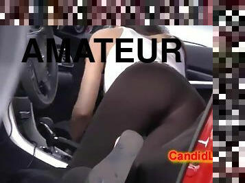 cul, amateur, milf, latina, maman, voiture, bout-a-bout, solo