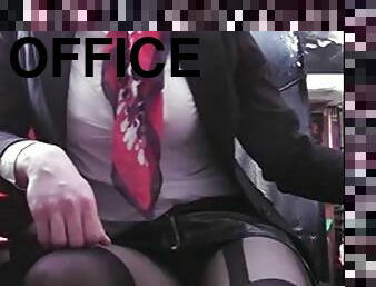Ballsy Office Fun with a Redhead Slut
