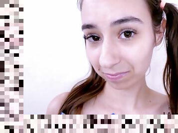 Tiny cute 18 years old twat pounded by big penis at her audition