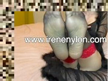 collants, milf, pieds, bas, point-de-vue, fétiche, brunette