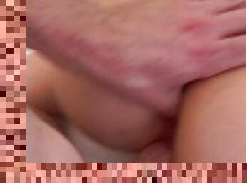 cul, levrette, amateur, anal, énorme-bite, ados, hardcore, maison, couple, rousse