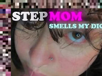 My stepmom smells my dick