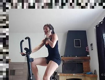 Fuck on an exercise bike