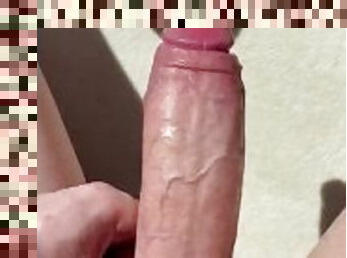 Horny XL dick jerking with masturbator