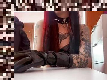 amatör, leksak, avrunkning, dildo, fetisch, latex, ensam, tatuering