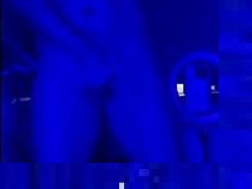 Masturbate and cum on mirror blacklight