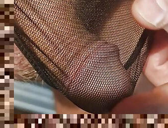 Sissy clitty leaking in lace panties