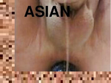 asiatique, énorme, masturbation, amateur, anal, jouet, collège, chevauchement, gode, fétiche