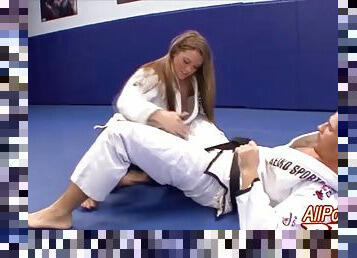 Judo sessions turn into a blowjob show for Megan Fenox