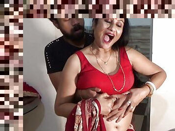 Hindi Desi Bhabi was fucked by Devar in Kitchen, Bathroom and sofa with full Hindi audio