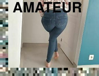 cul, pisser, amateur, milf, française, fétiche, solo, jeans