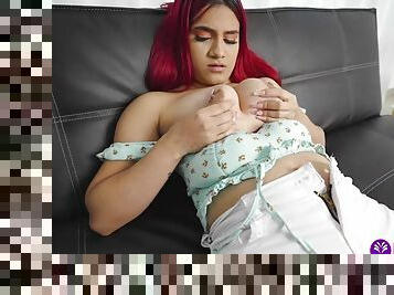 Redhead Rosario with a lot of breast milk is caught in MILK PERU