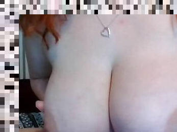 gros-nichons, amateur, joufflue, britannique, naturel, seins, fétiche, solo