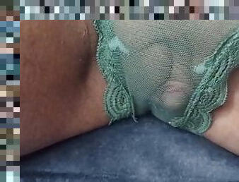 Beautiful girl masturbation big clitoris through lacy lingerie