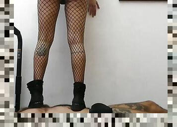 marido, dolor, humillación, botas, dominación-femenina, cuero