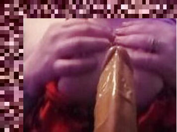 Titty fucking a dildo. Full video on OF