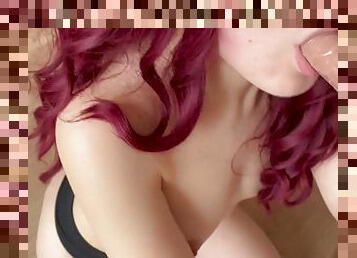 gros-nichons, amateur, fellation, ados, rousse, gode, sucer