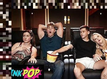 Twink Pop - Straight Guys Joey Mills & Felix Fox Secretly Stroke Each Other's Cock At The Cinema