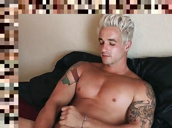 Sean Cody - Tattooed and bleached blonde Nicholas gets hard cock and butt plug in his ass