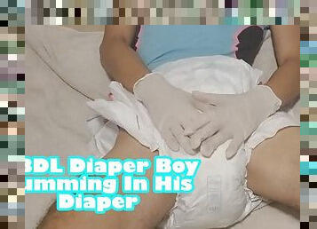 ABDL Diaper Boy Cumming In His Diaper