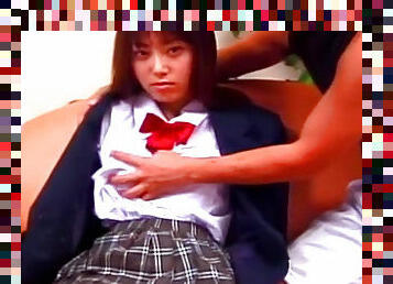 peluda, masturbación, colegiala-schoolgirl, mamada, chorro-de-corrida, japonés, bajo-la-falda, natural, uniforme, chupando