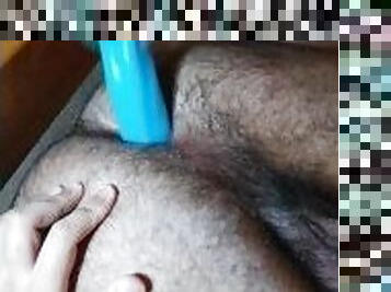 hårig, masturbation, amatör, anal, gay, avrunkning, juckande, dildo, ensam