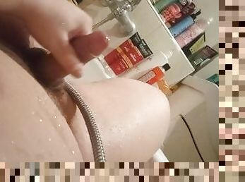 Young fat guy  bathroom masturbation part 1