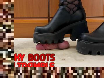 Chunky Aggressive Boots Hard Crushing Cock and Balls - CBT Bootjob Trample with TamyStarly