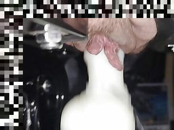 Drilling my pussy with a fat dildo