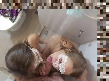 Double blowjob in the shower - Full Video