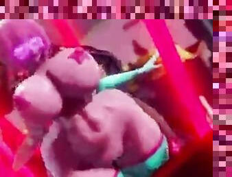 asiático, culo, tetas-grandes, enorme, anal, chorro-de-corrida, lesbiana, anime, hentai, 3d