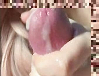 gigantisk, amatör, avsugning, cumshot, gigantisk-kuk, tonåring, pov, sprut, blond, oral