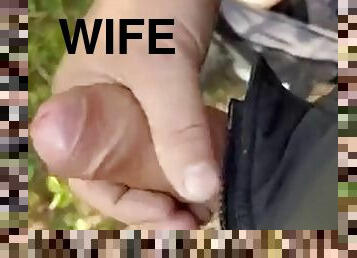 Another married man left his wife to fuck my dick in the forest