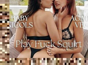 EXCLUSIVE! Passionate GG SEX BabyNicols & Agatha Vega - DILDO FUCK SQUIRT