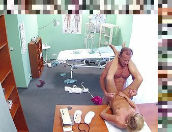 After hours medical exam leads to hot babe getting dicked hard by her doc
