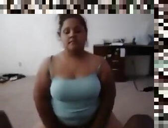 Latina BBW takes black dick for breakfast