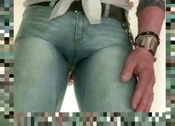 masturbation, orgasme, pisser, giclée, culotte, ejaculation, serrée, fétiche, solo, jeans