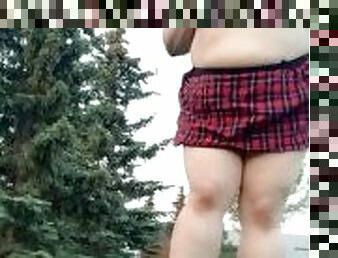 Outdoor Cum In My Skirt