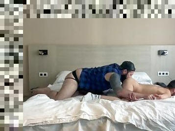 BIG HAIRY DADDY BEAR FUCKS AND BREEDS SMALL TWINK LIKE A CUM DUMP- BRETT TYLER