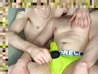 amateur, chorro-de-corrida, gay, casero, masaje, pareja, besando, corrida, fantasía, novio