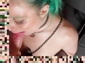 Green Haired Blow Job Babe