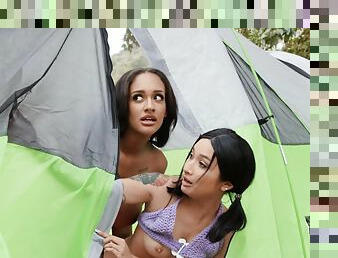 Bitches go camping and sharing dick in really intriguing fantasies