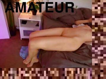 masturbácia, amatérske, domáce, priateľka, blondýna, skrútené, rozkošné-cute, sólo