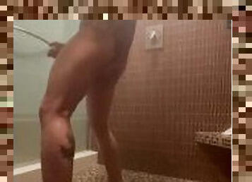 Hot guy masturbating in public bathroom