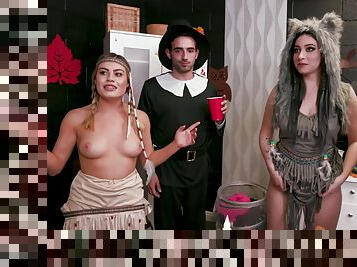 Reality Group Sex Orgy Dorm Room Fucksgiving - starring busty brunette Jasmine Vega