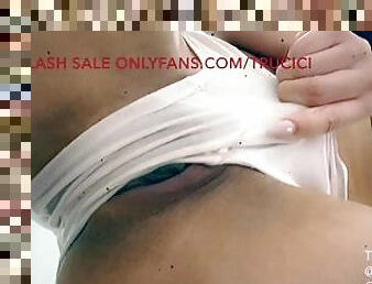 ONLYFANS FLASH SALE HOT ASIAN TIKTOK STAR TRUCICI PEE'S IN HER WHITE PANTY