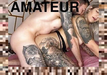 arsch, nippel, dilettant, franzose, paar, blondine, ficken, durchdringend, tattoo