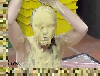 Custard Facials - Wet and Messy Sploshing