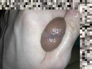 I jerk my ex's dick off after they have already cum post orgasm handjob cum lube thick floppy cock