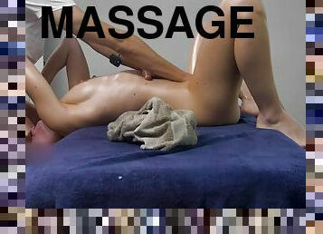 A real massage session leads to screaming orgasms